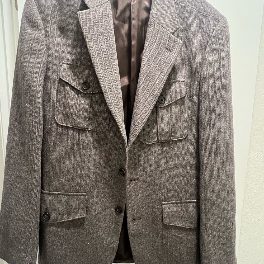 Tasso Elba Gray Sport Coat with Notched Lapels